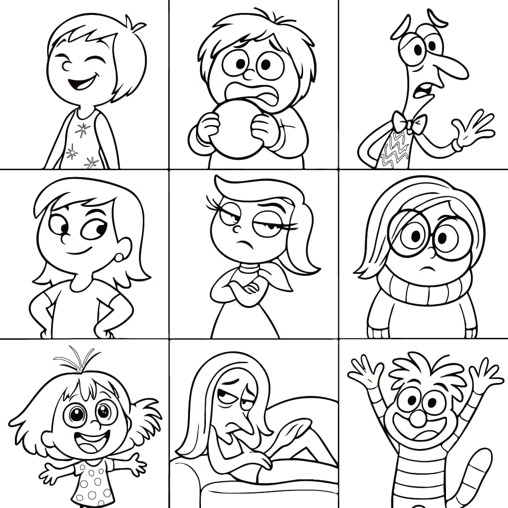 colorir personagens disney emoções