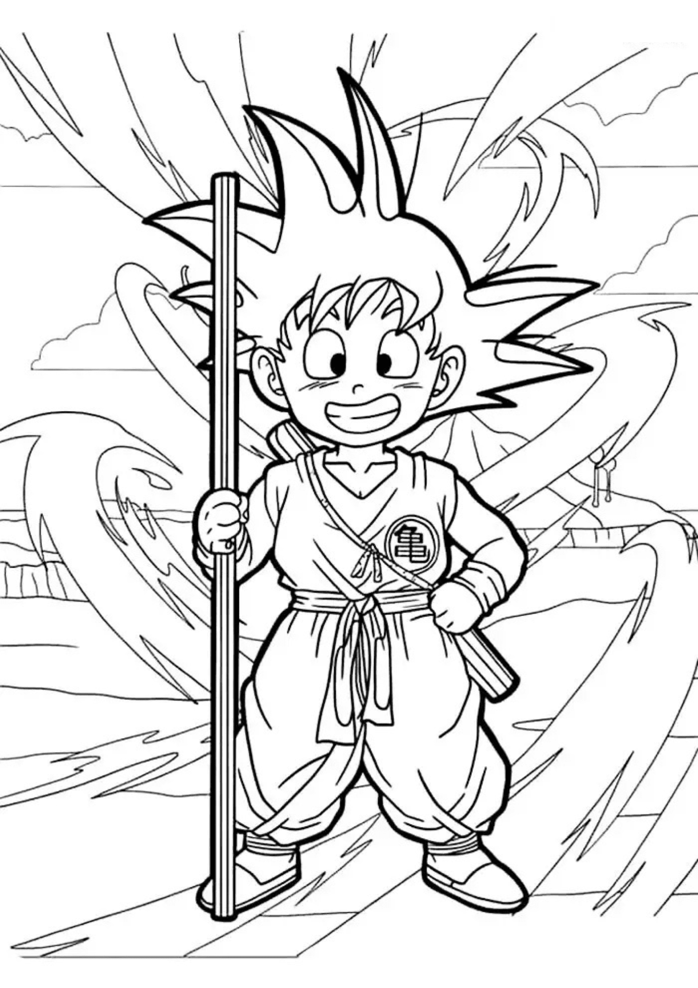 goku para colorir dragon ball z