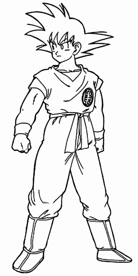 goku png para colorir