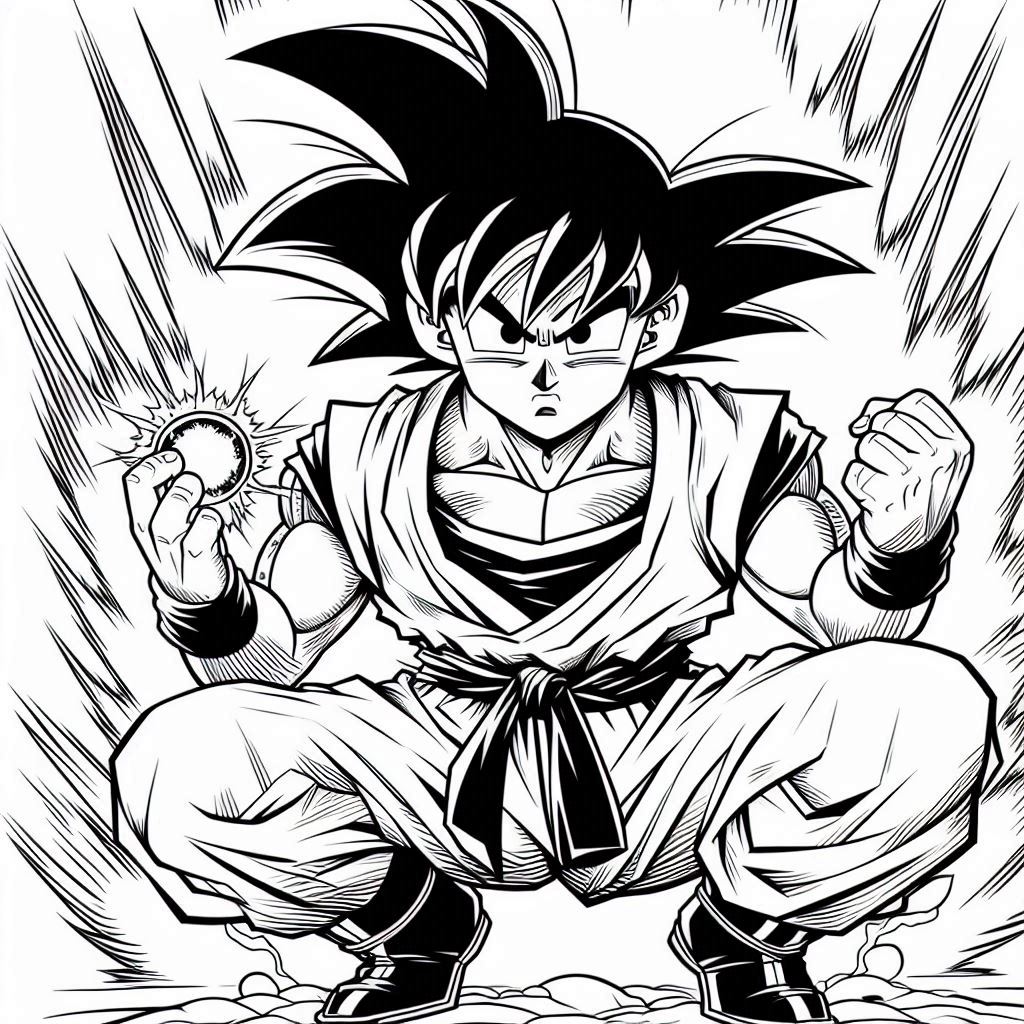 goku desenho para pintar