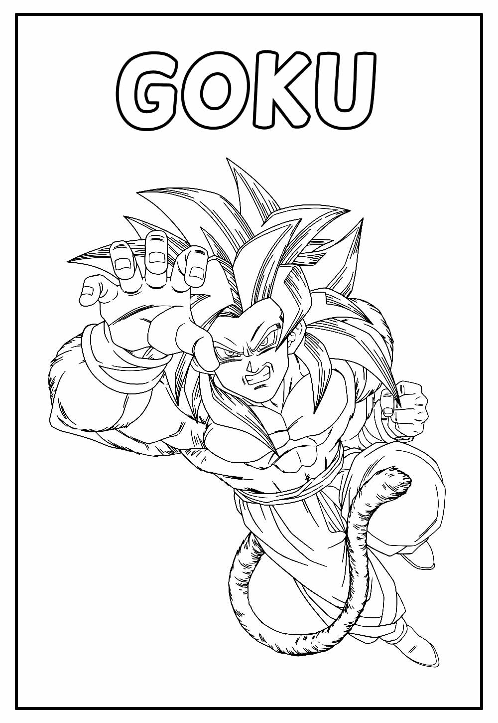 goku anime para colorir