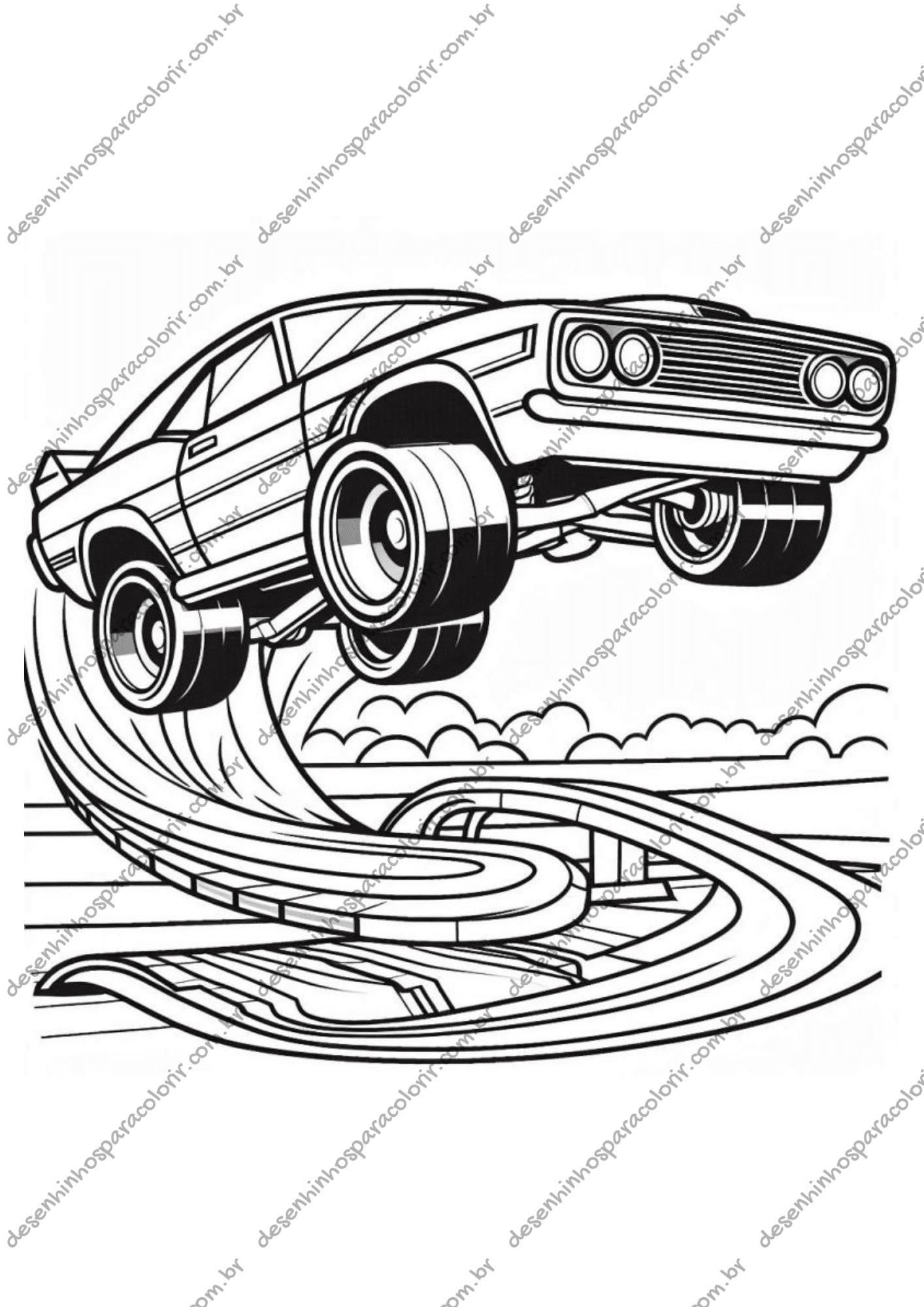 desenhos de monster trucks Hot Wheels para colorir