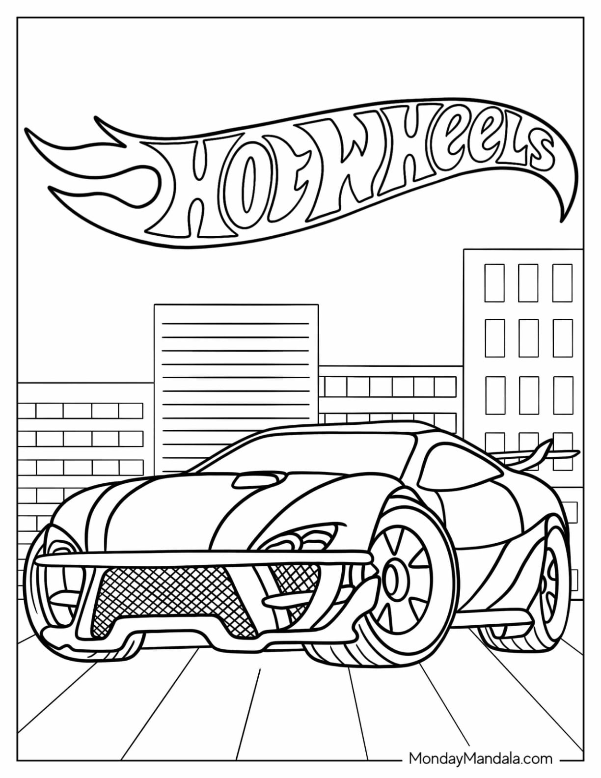 desenhos de pistas Hot Wheels para pintar