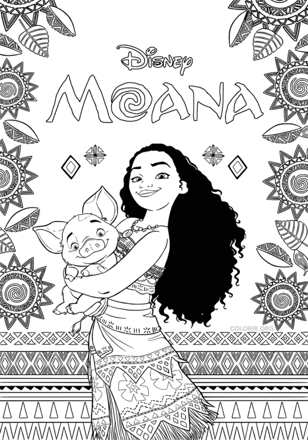 moldes da moana para colorir