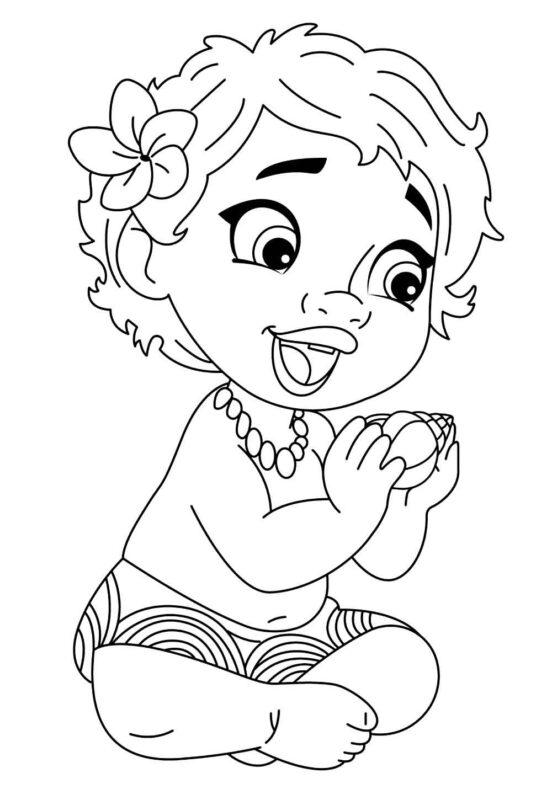 desenhos moana bebe para colorir