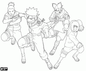 materiais para colorir desenhos Naruto