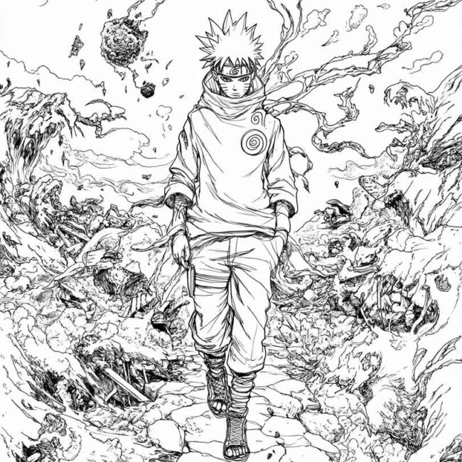 Naruto chibi para colorir