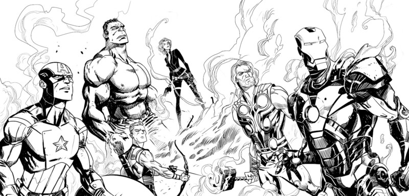 desenhos dos vingadores para pintar