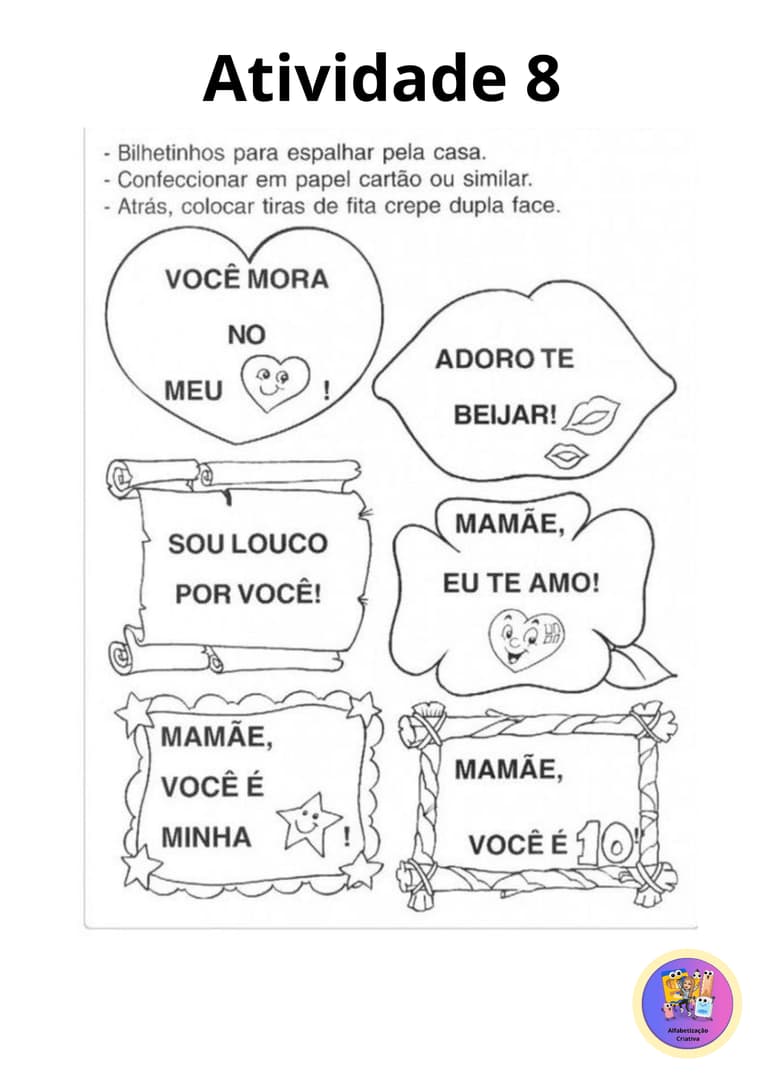 custo de atividades para o dia das mães