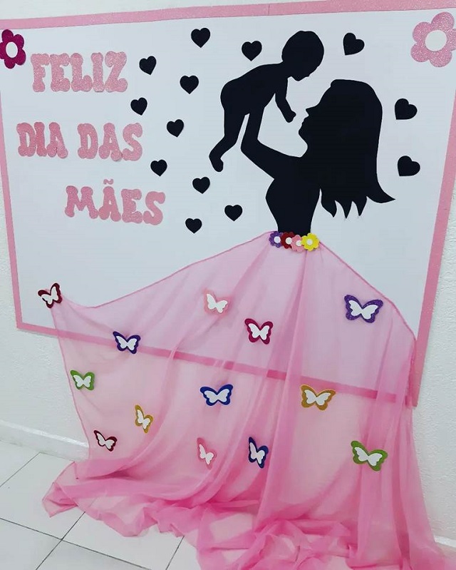 como fazer painel de flores de papel dia das mães