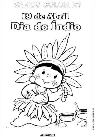 desenhos de indios para colorir e imprimir