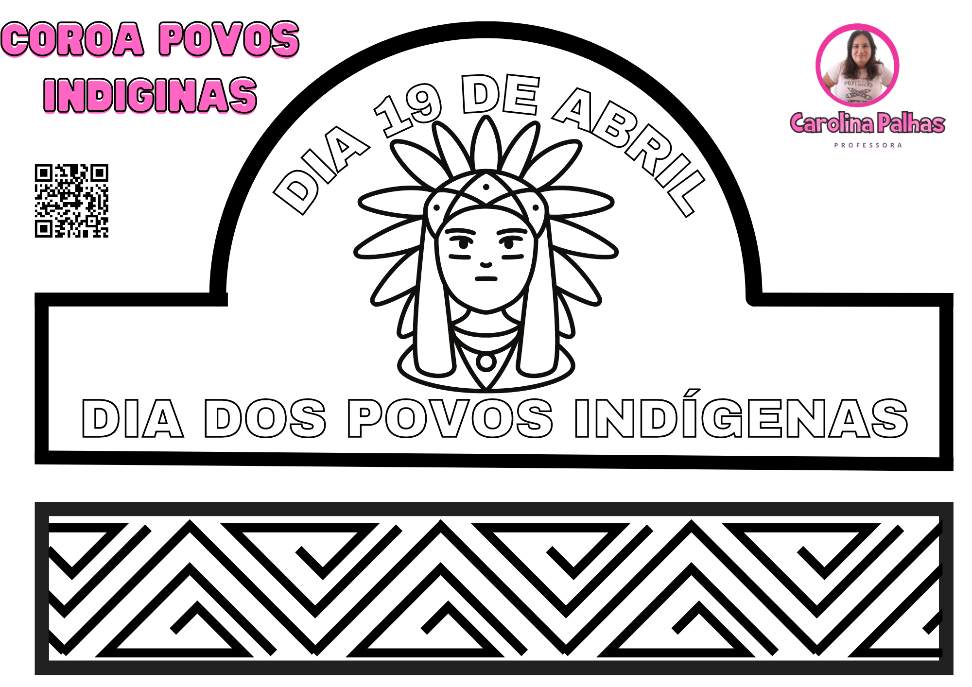 moldes de cocar para colorir