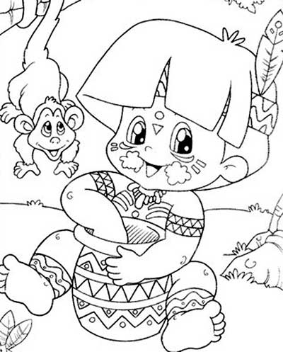 desenhos de indios para colorir e imprimir