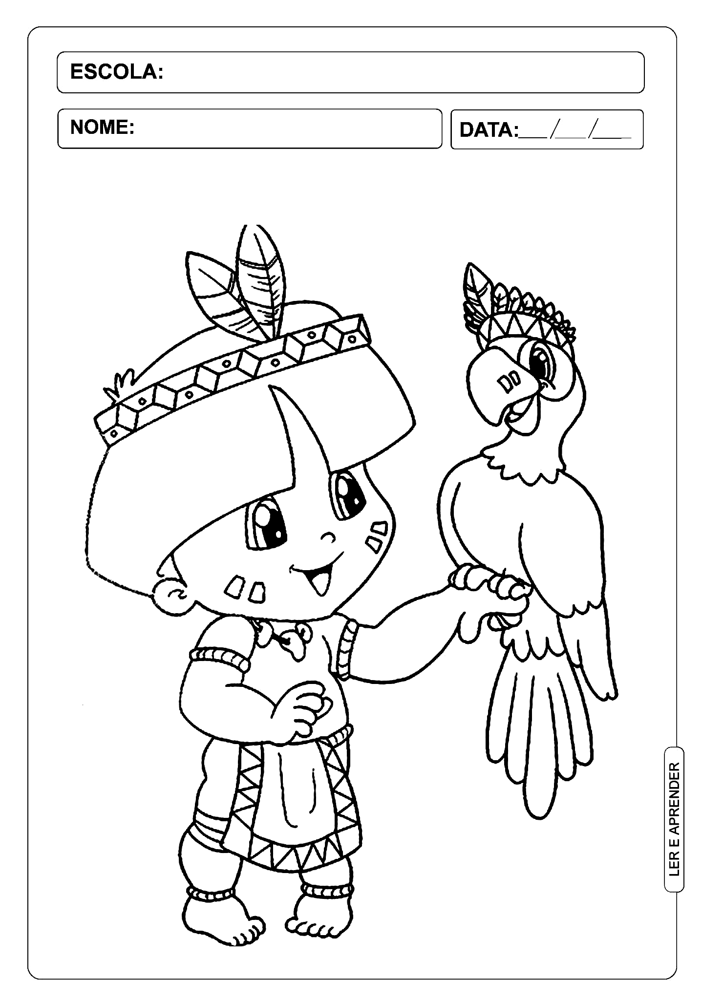 atividade dia do indio para educação infantil
