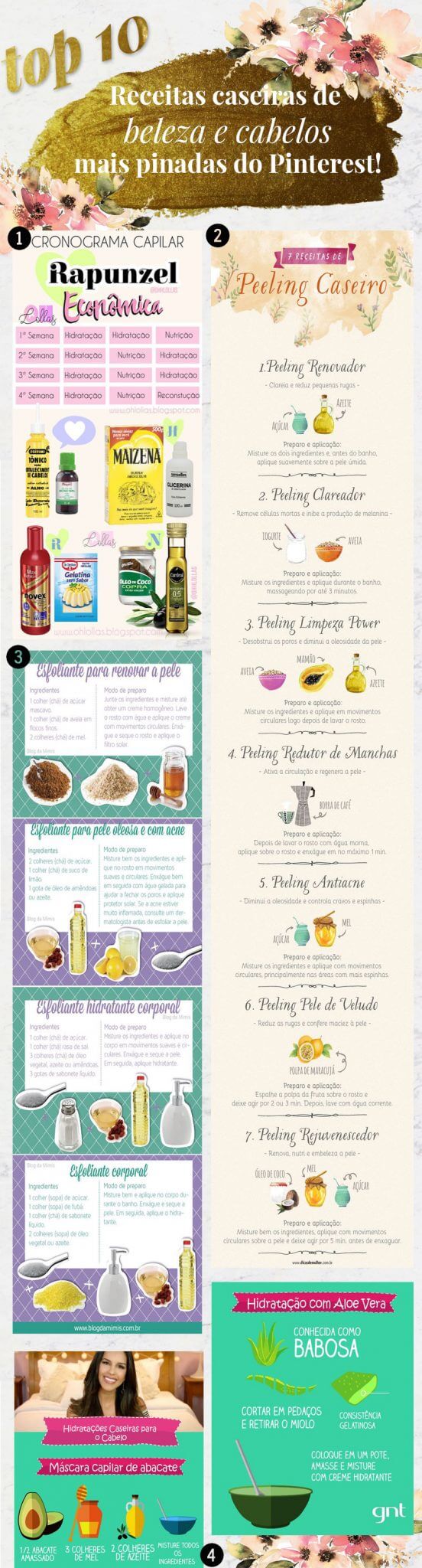 melhores receitas caseiras para cabelo brilhoso