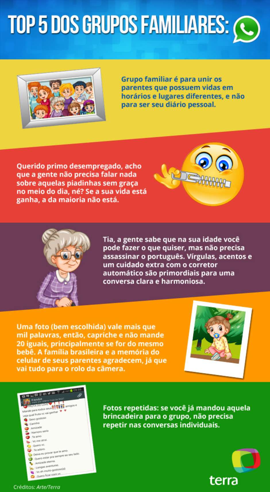 dicas para grupos de família no whatsapp