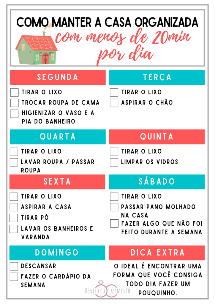 dicas para manter a casa organizada