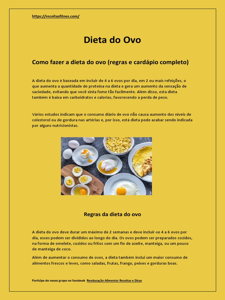 dieta do ovo como fazer