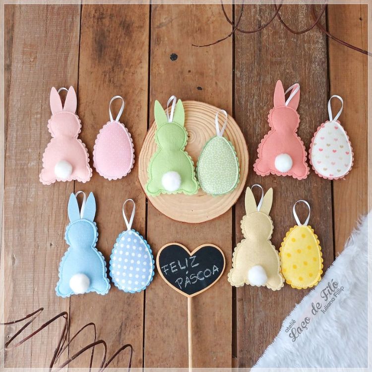 enfeites pascoa papel ou feltro qual melhor