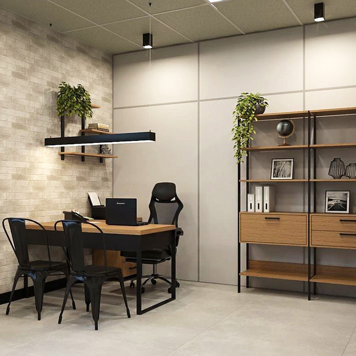 DIY: Cimento Queimado e Tijolinho Aparente no Seu Escritório Industrial