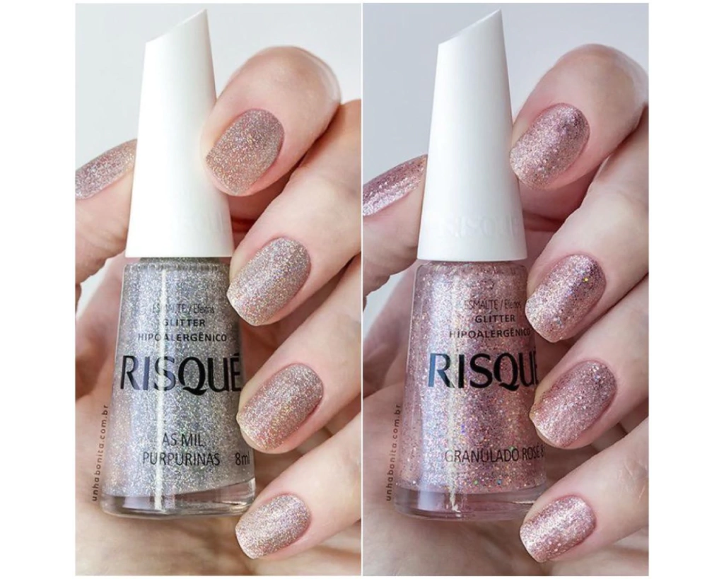 esmalte com glitter
