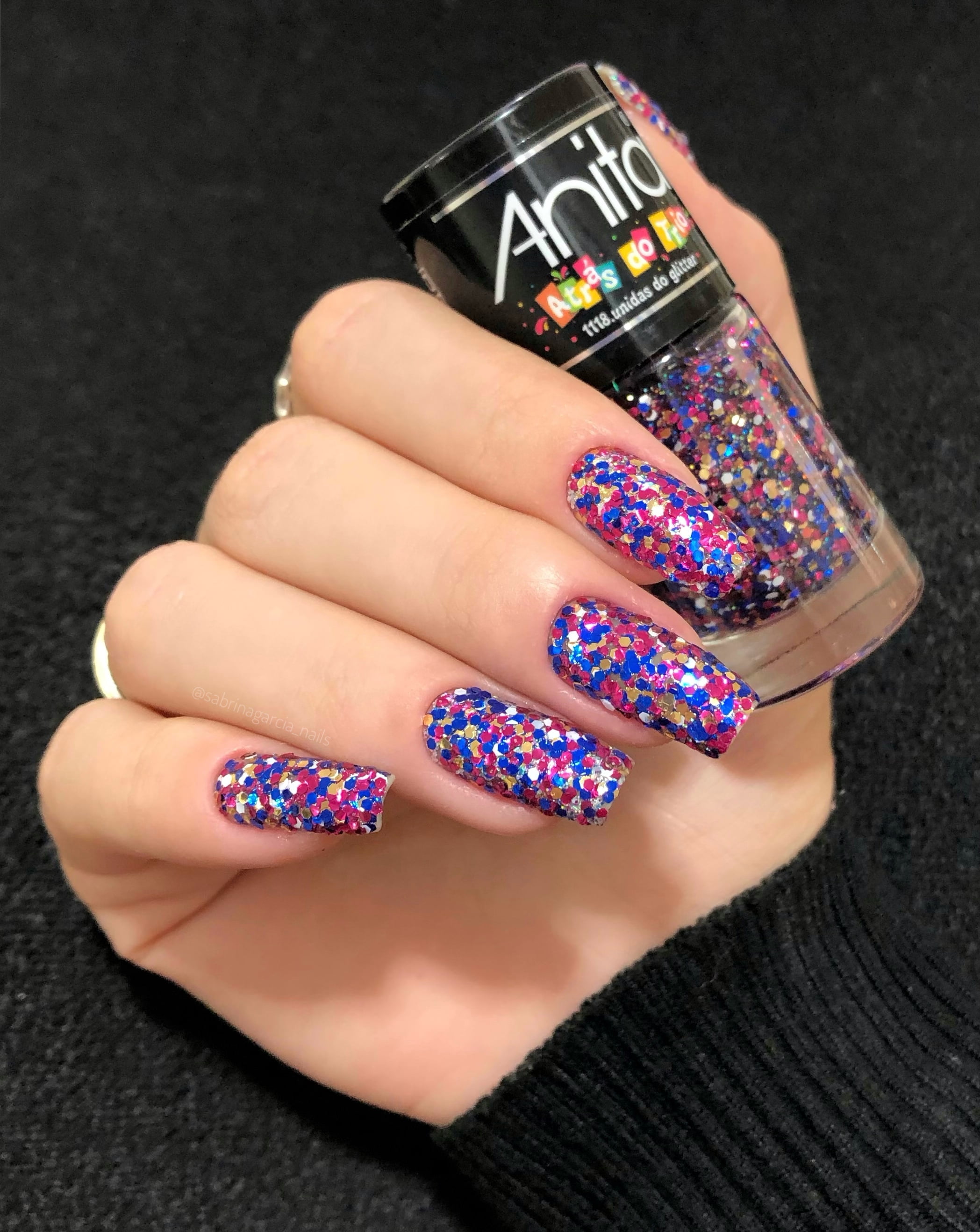 esmalte com glitter