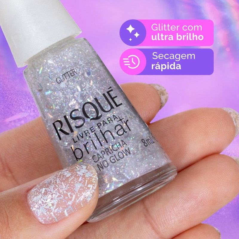 esmalte com glitter