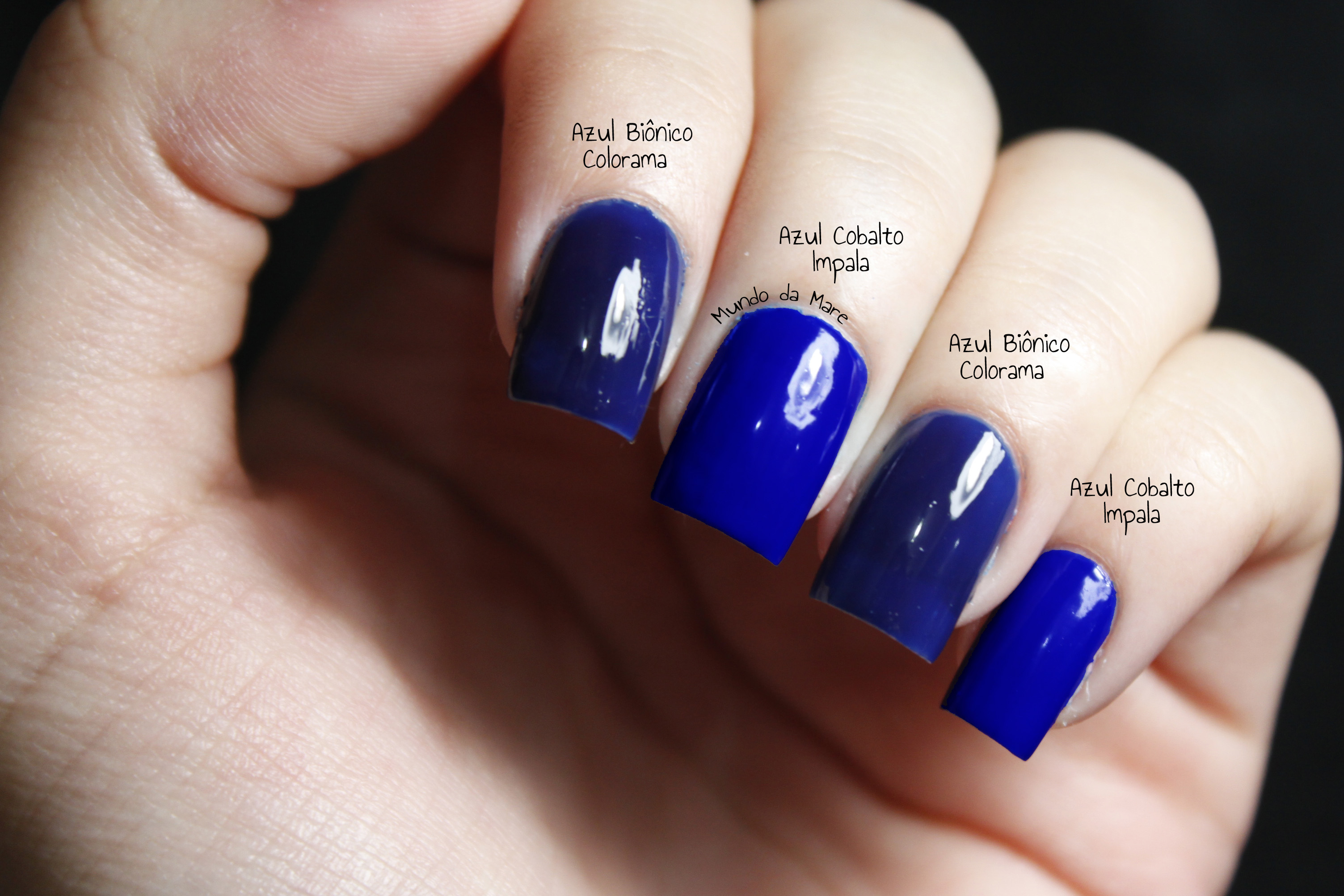 esmaltes azul royal vs azul cobalto