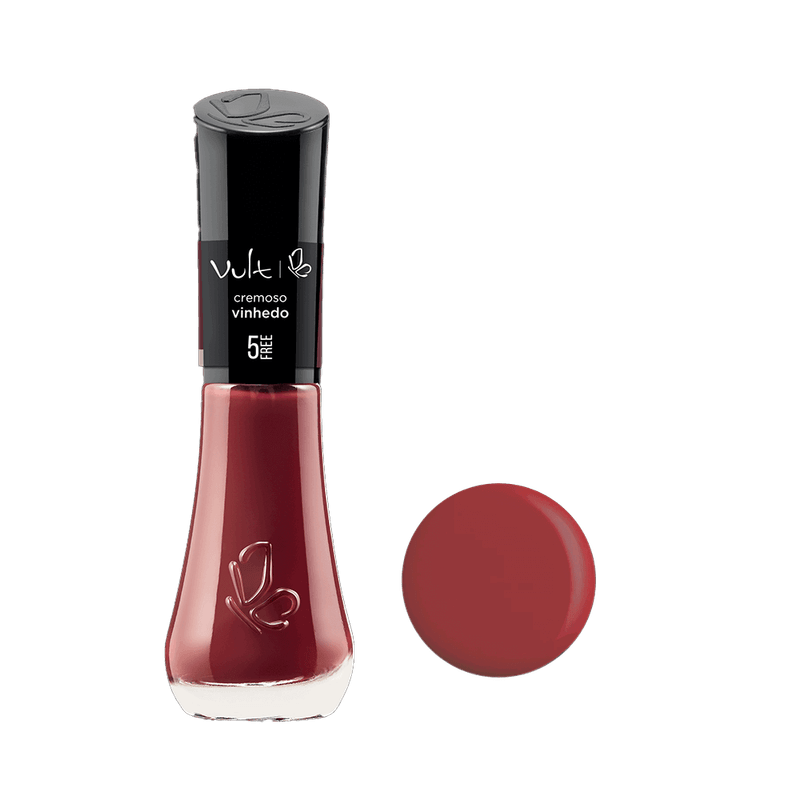 esmalte vult 5free cor vinho escuro
