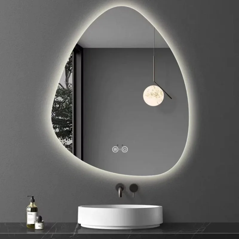 Espelho meia lua com LED 70x64