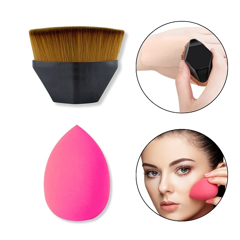 esponja de maquiagem versus pincel qual o melhor