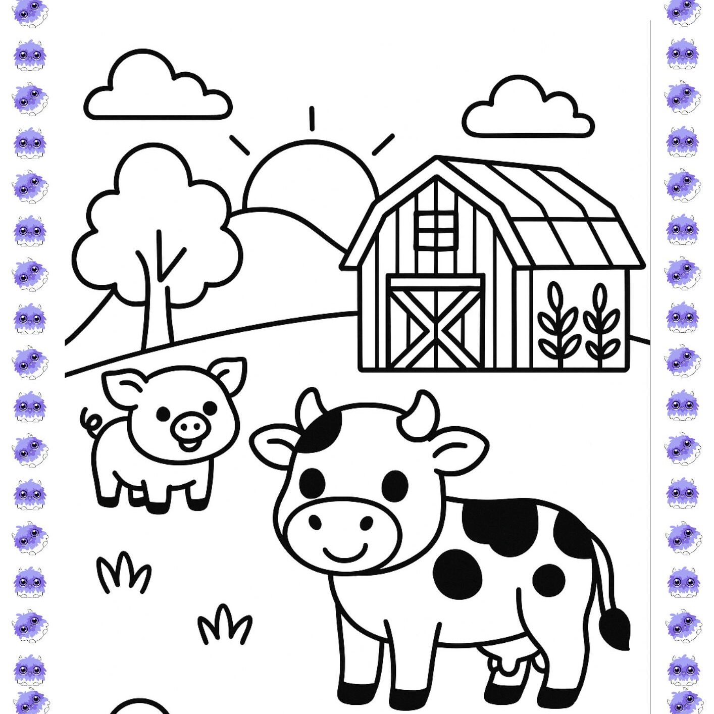 desenho de fazendinha para colorir grátis