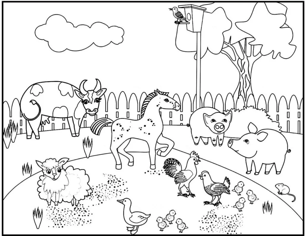 desenhos de fazenda para imprimir e colorir