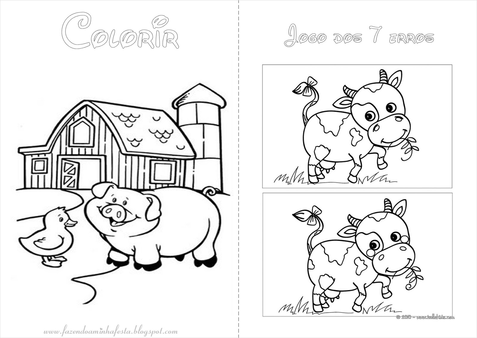 celeiro para colorir