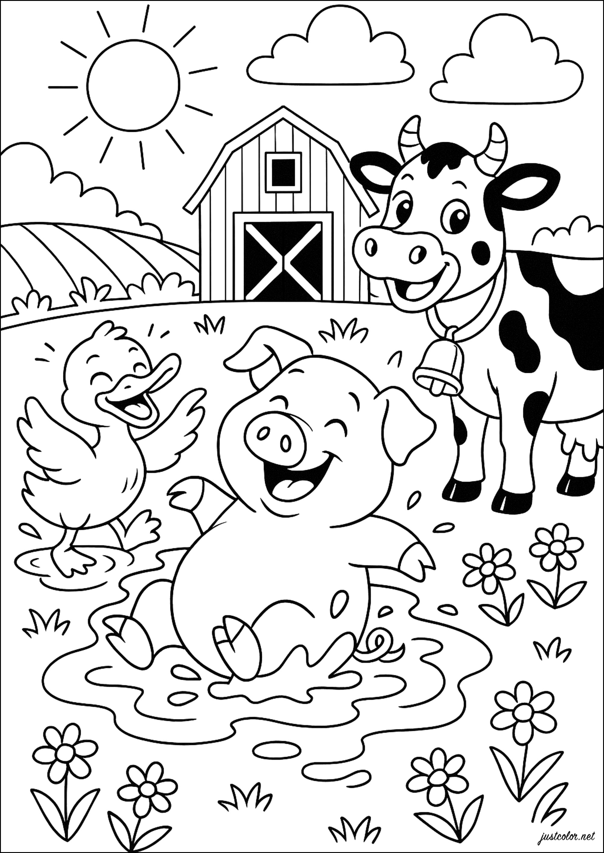 livro de colorir animais da fazenda