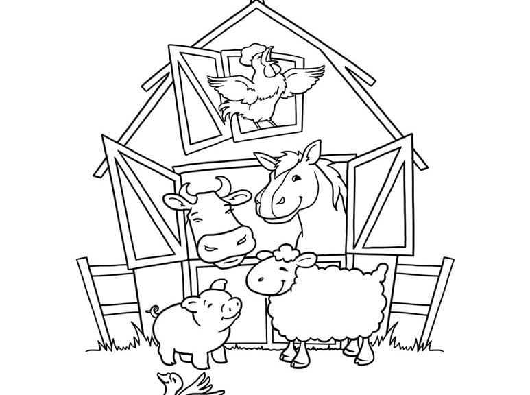desenhos de fazenda para imprimir e colorir