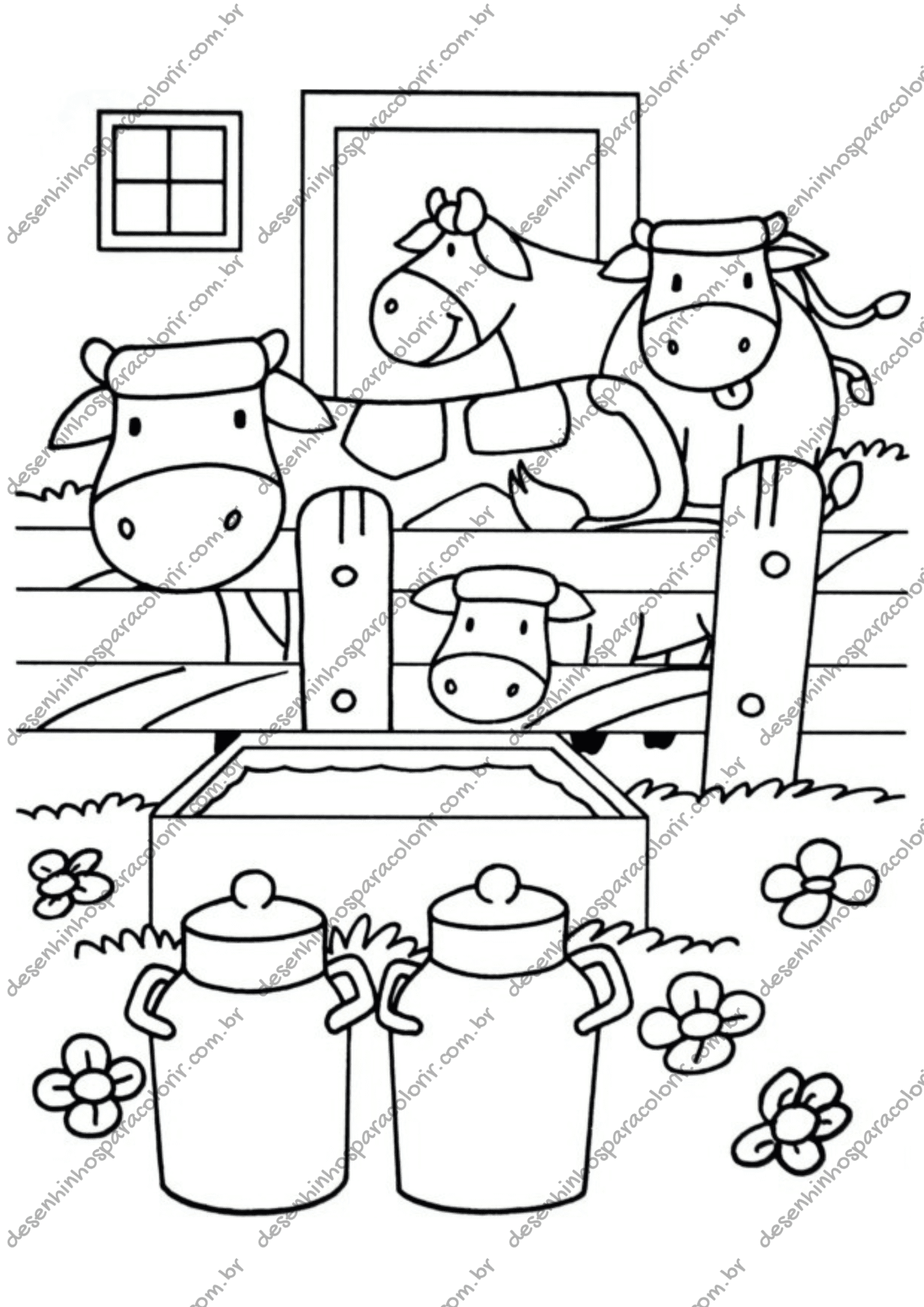 desenhos fofos de fazendinha para colorir