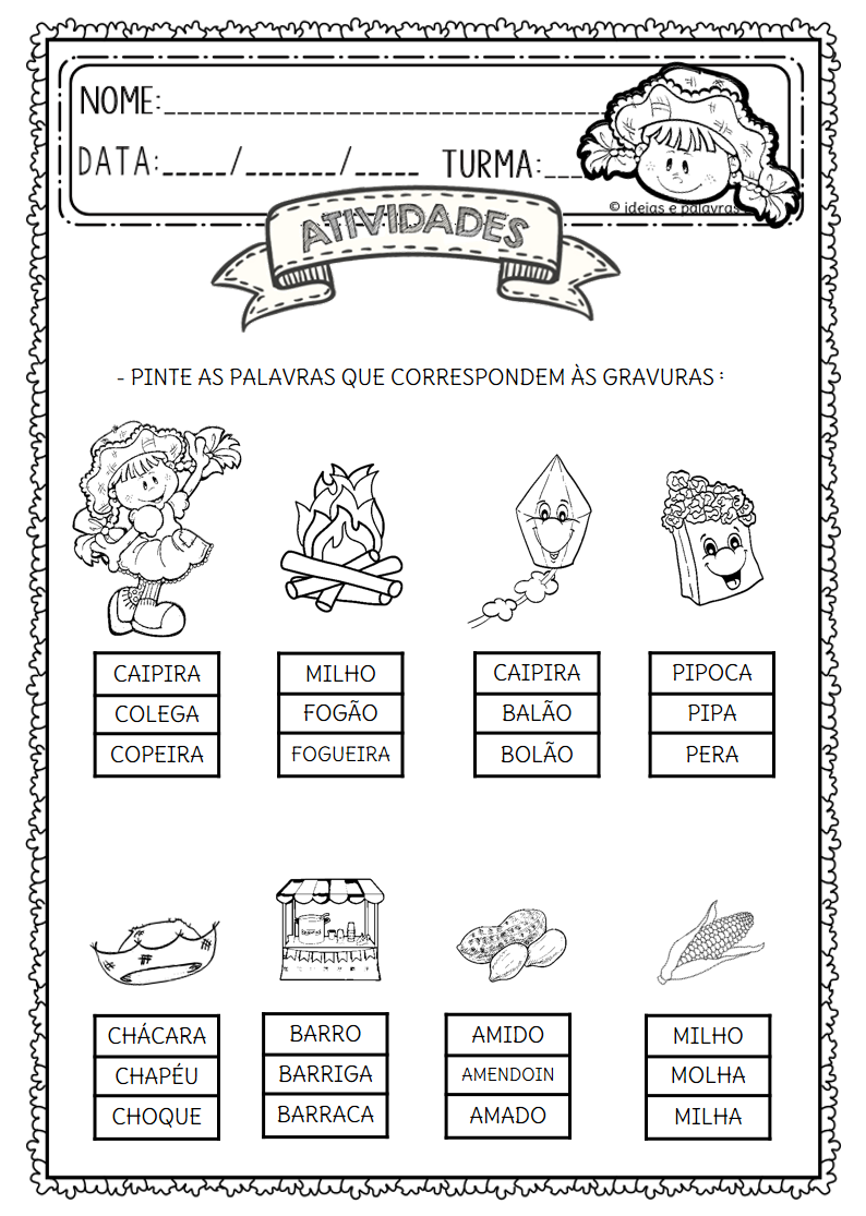 custo de materiais para atividades juninas de alfabetização