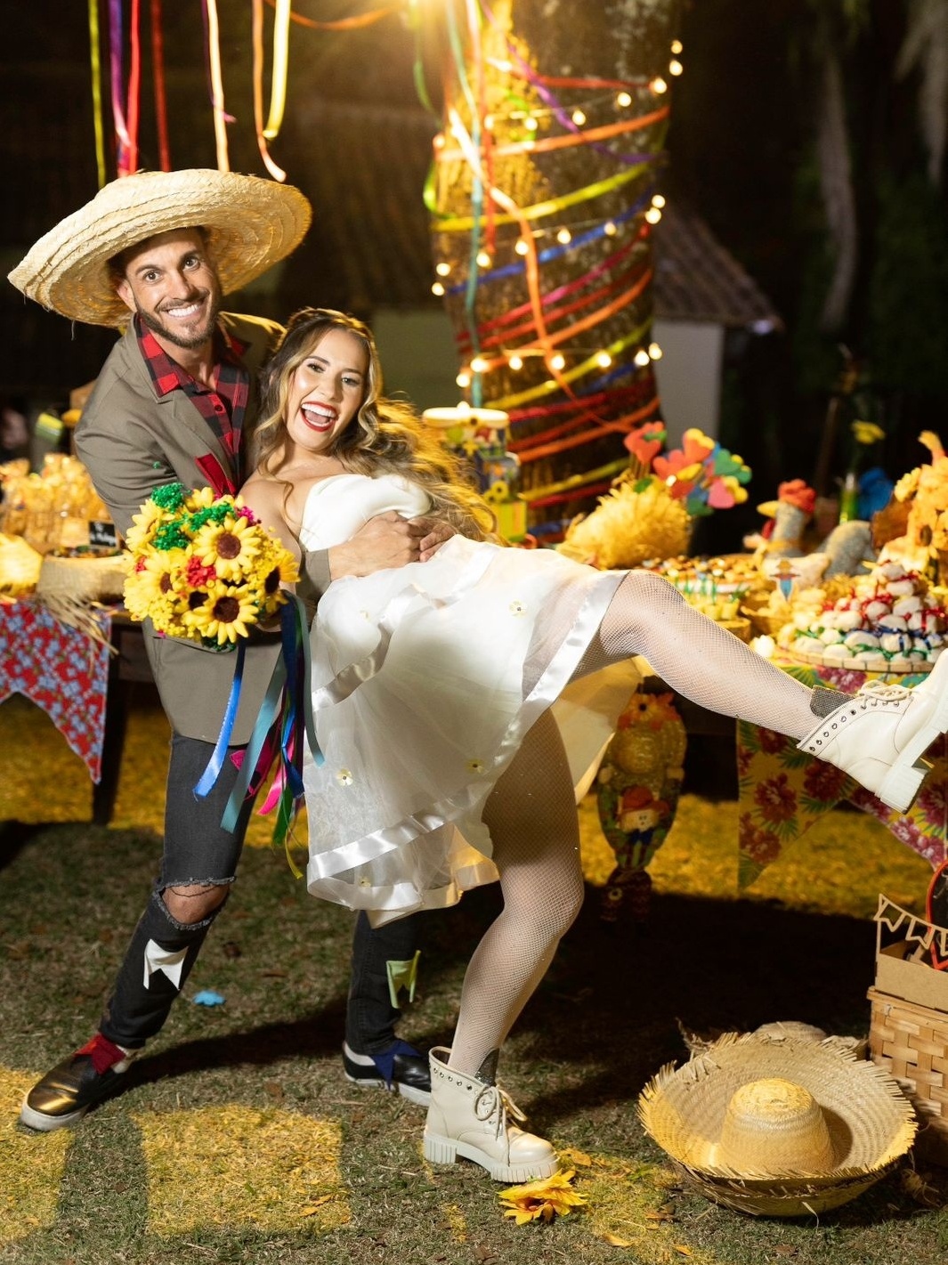 decoração de mesa festa junina para casal