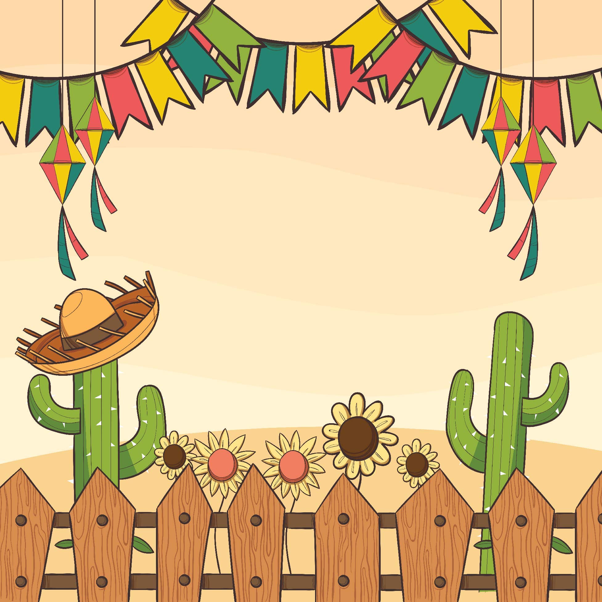 fundo de tela festa junina vs. decoração física