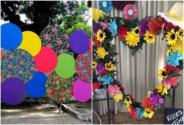papel de parede digital vs. físico para festa junina