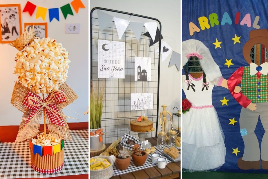 papel de parede digital vs. físico para festa junina