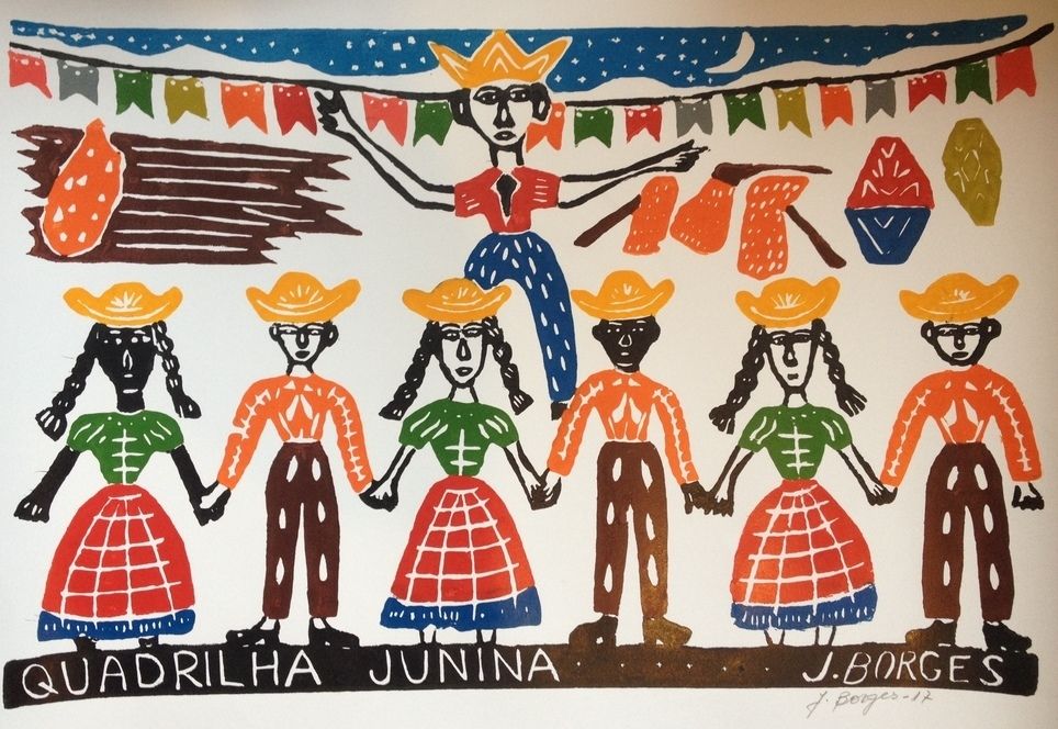 como fazer painel de xilogravura para festa junina tema cordel