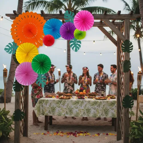 decoração festa tropical pool party