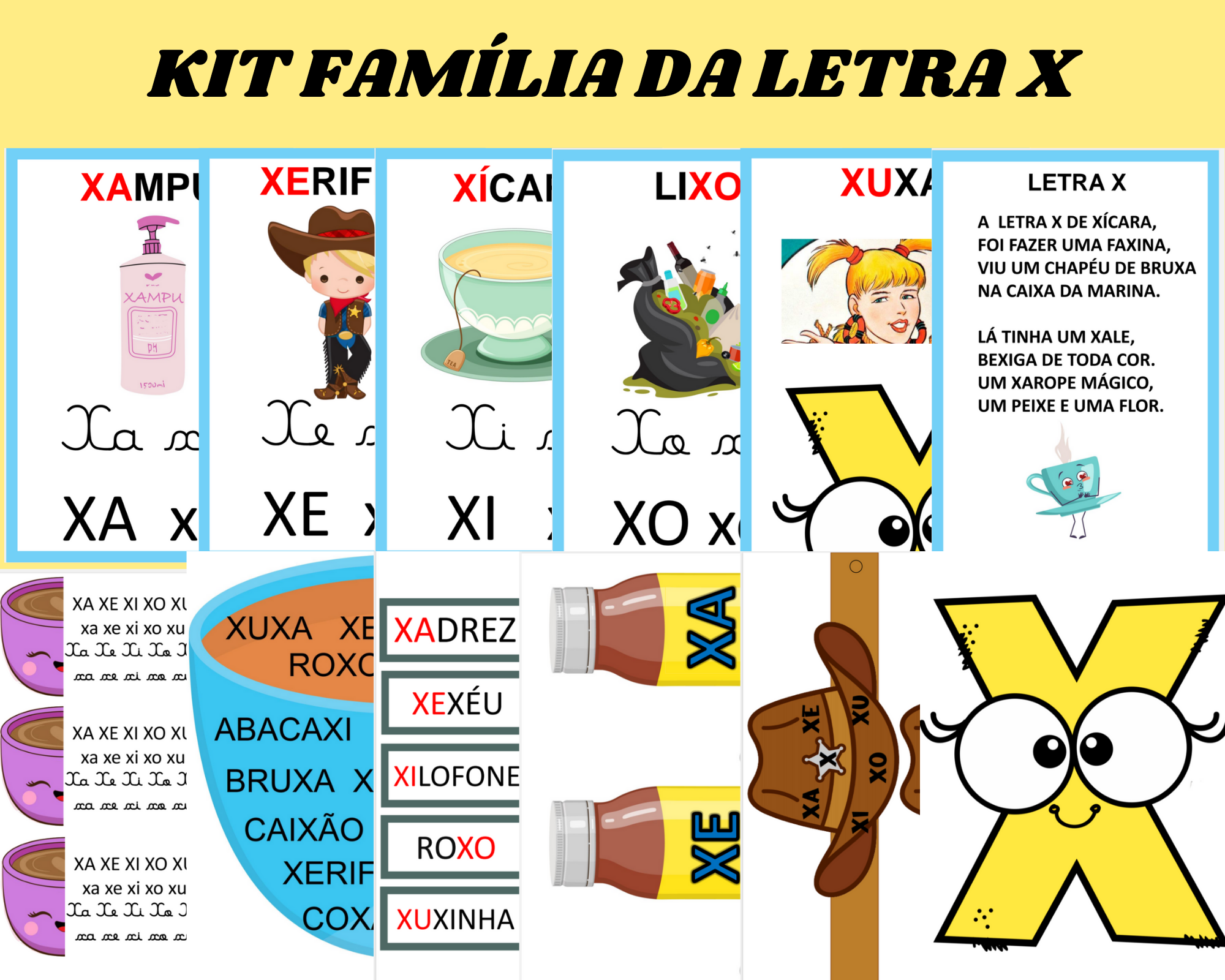 palavras com x para alfabetização