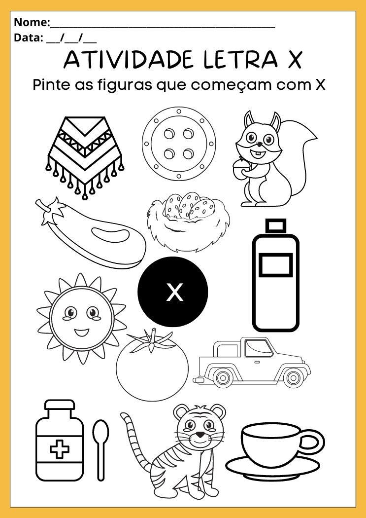 letra x para educação infantil