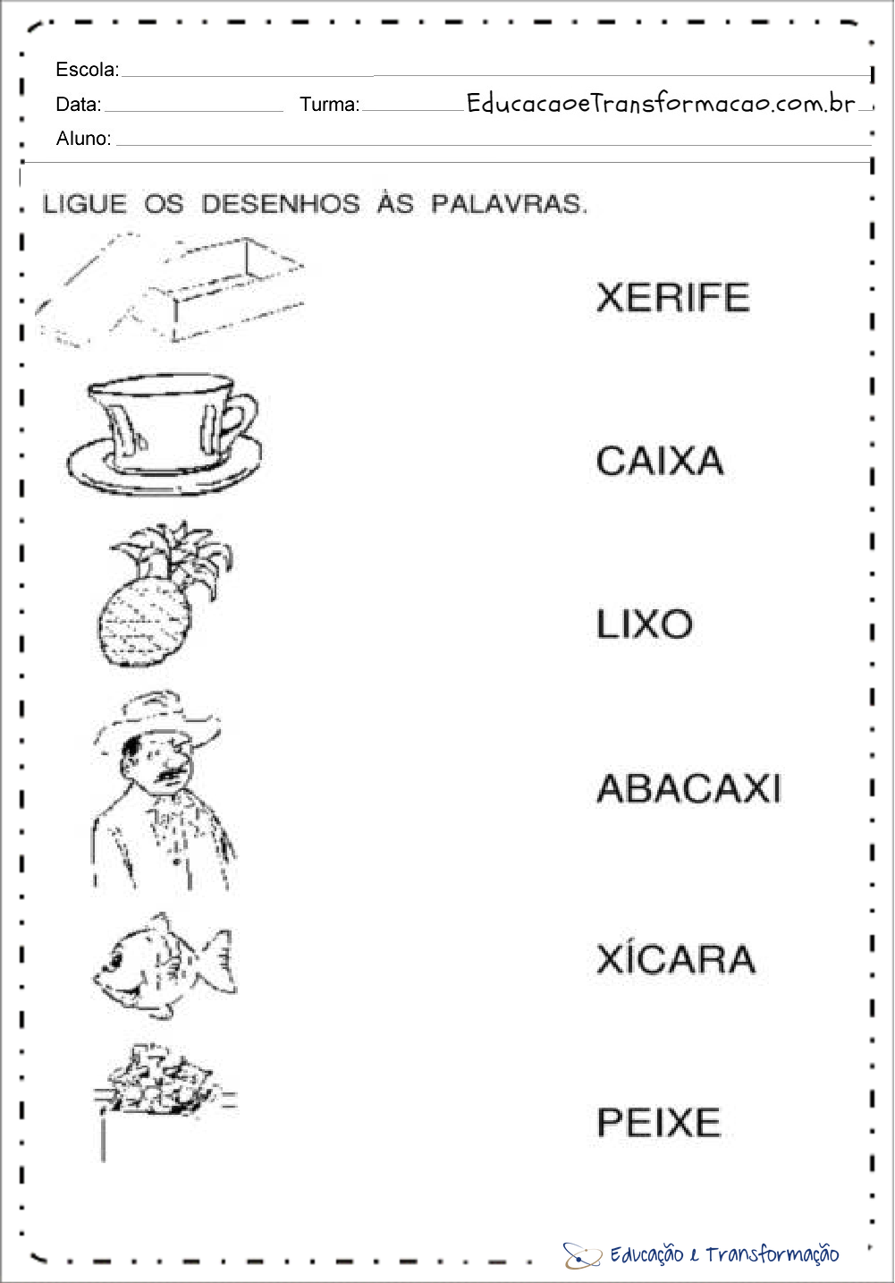 xícara com x