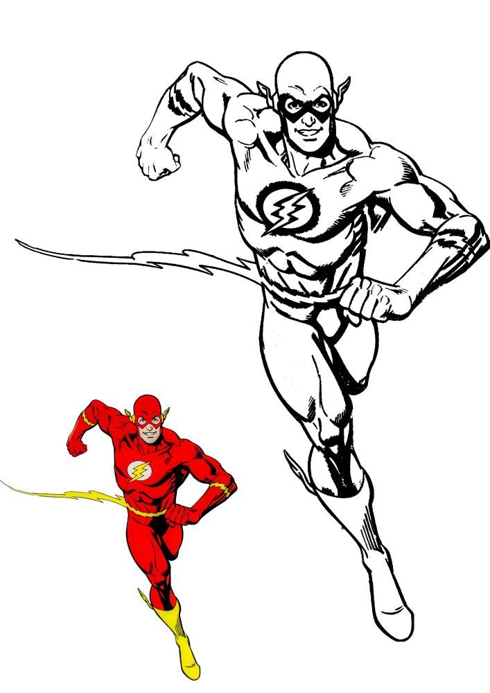 Flash chibi para colorir