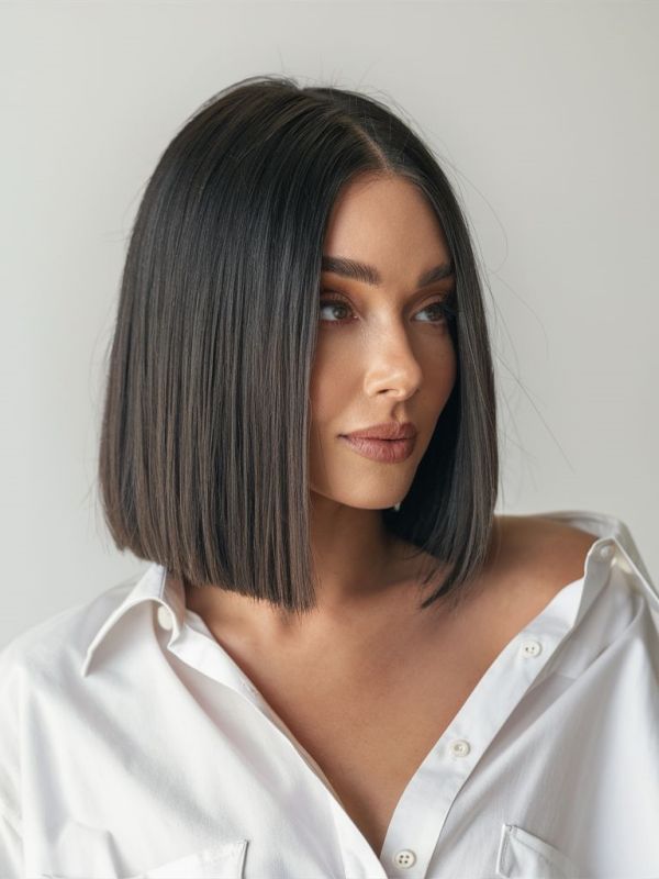 foto cabelo chanel para rosto triangular