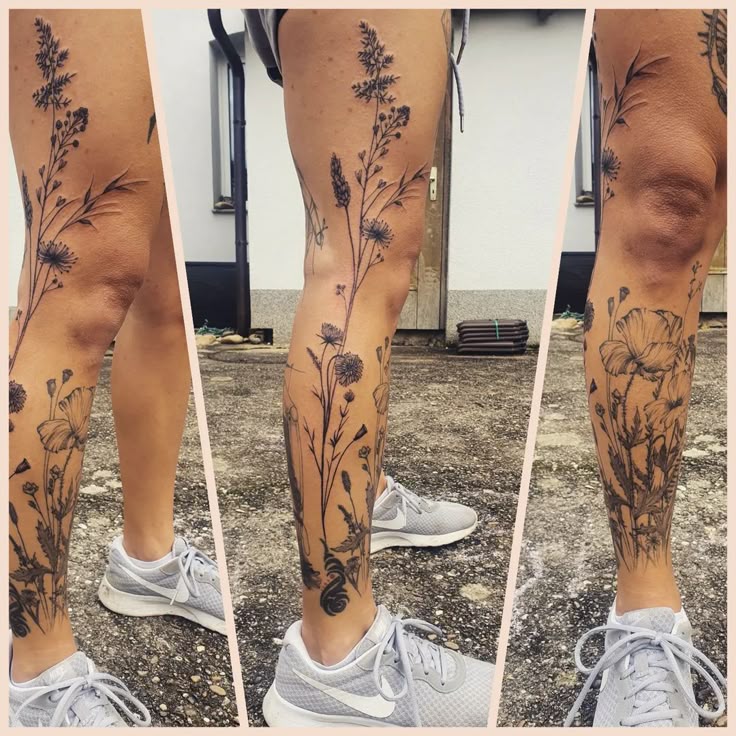 tatuagem de leão na panturrilha masculina